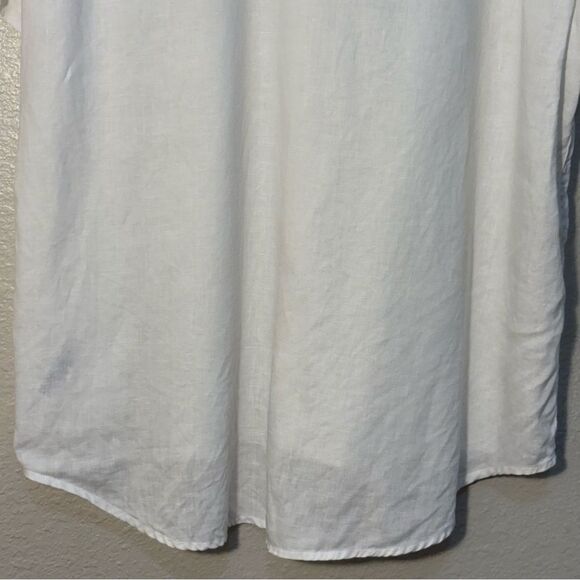 Saks Fifth Avenue White Linen Classic Fit Short Sleeve Men XL Button Down Shirt. - Picture 7 of 11